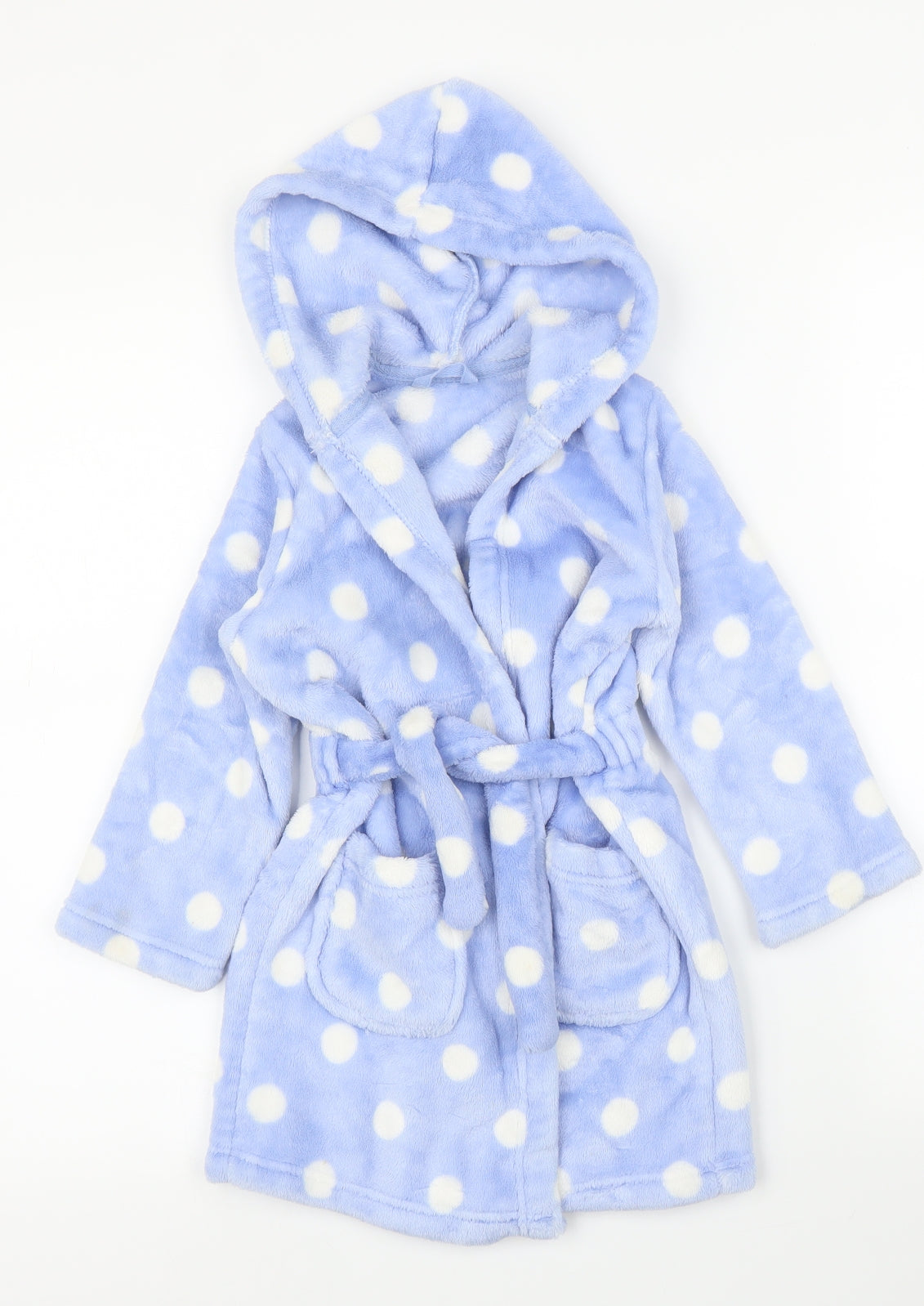 M&S Girls Blue Polka Dot  Capri Robe Size 2-3 Years