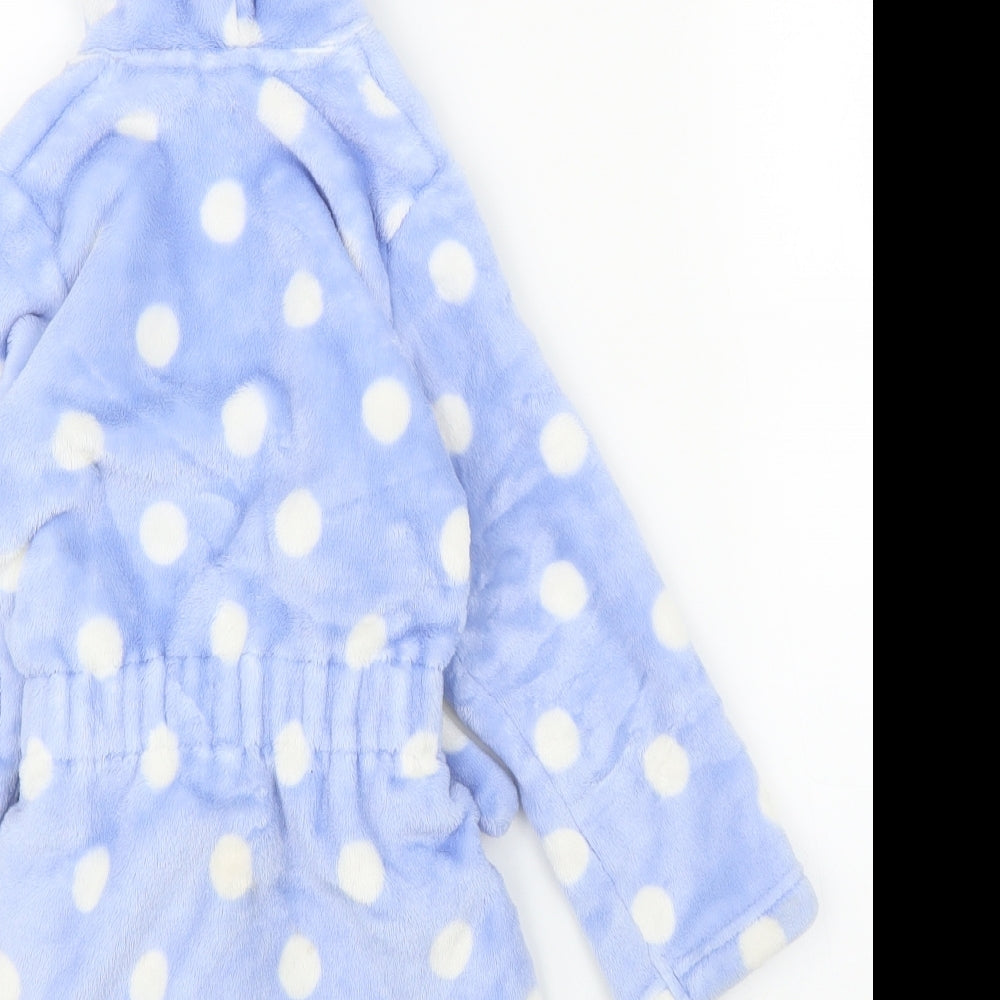 M&S Girls Blue Polka Dot  Capri Robe Size 2-3 Years