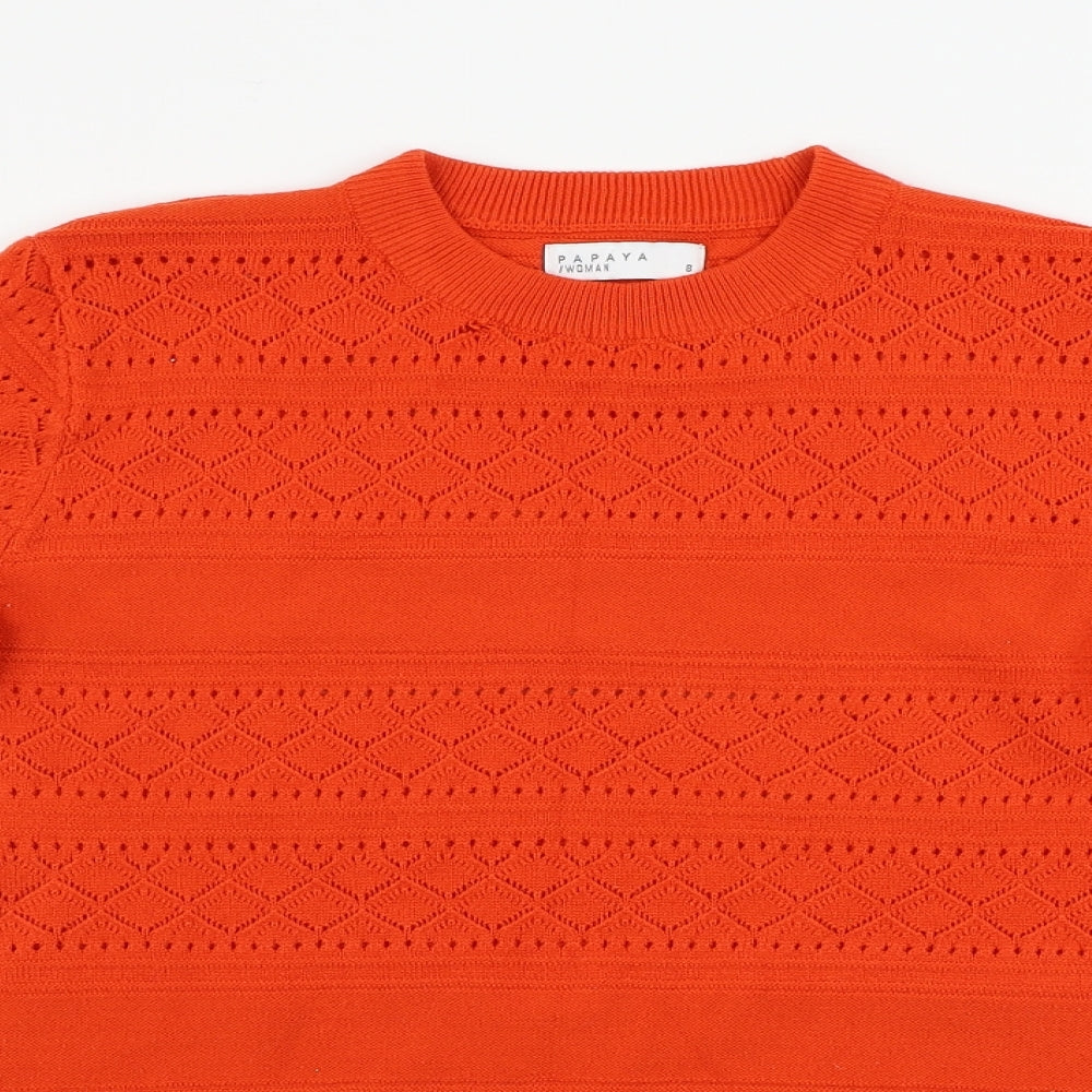 Papaya  Womens Orange   Pullover Jumper Size 8