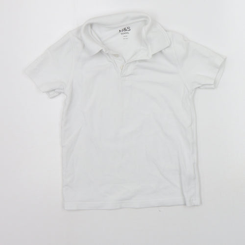 Marks and Spencer Girls White   Basic Polo Size 7-8 Years