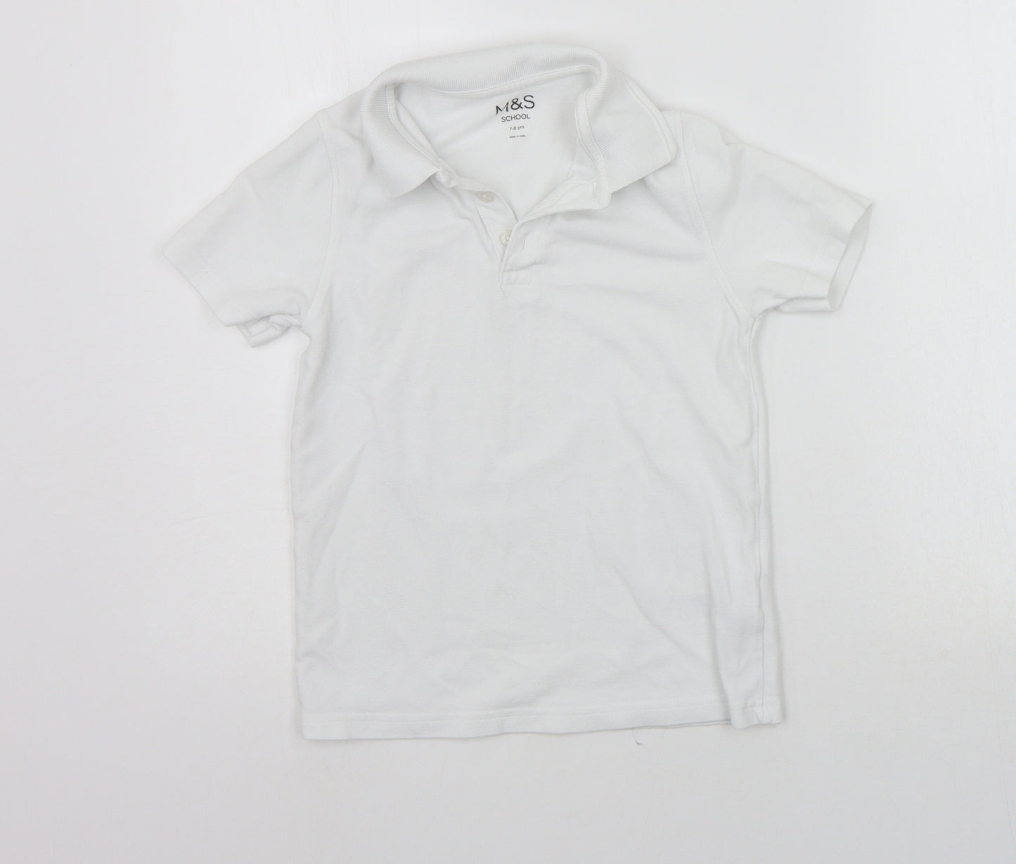 Marks and Spencer Girls White   Basic Polo Size 7-8 Years