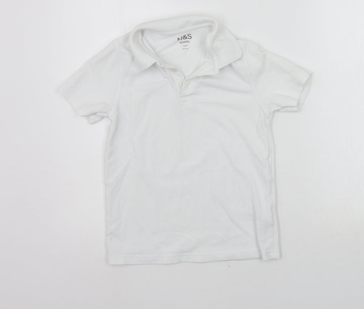 Marks and Spencer Girls White   Basic Polo Size 7-8 Years