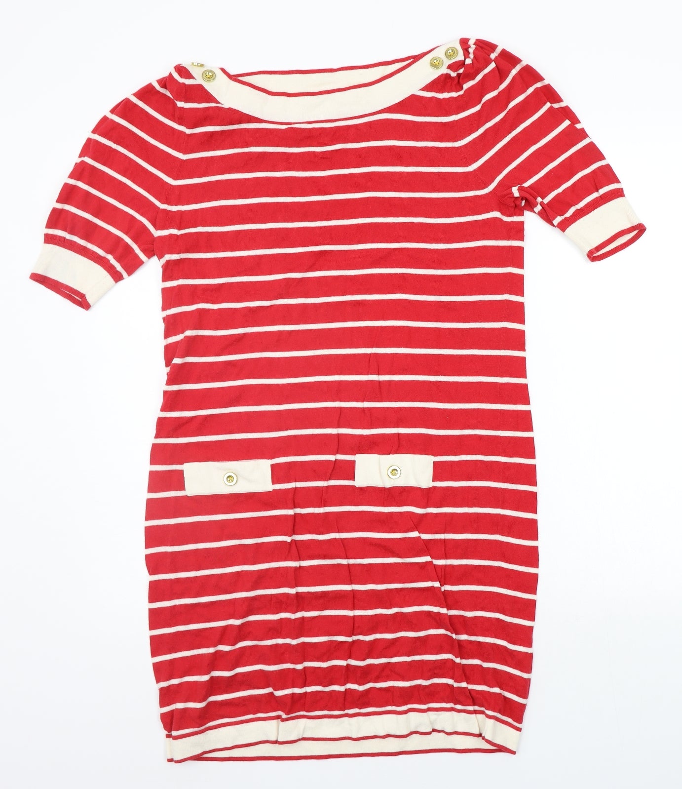 George Womens Red Striped  Jumper Dress  Size 16