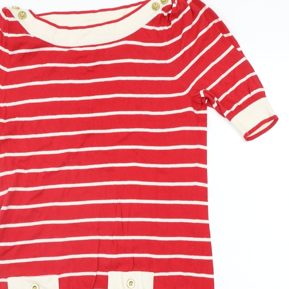 George Womens Red Striped  Jumper Dress  Size 16
