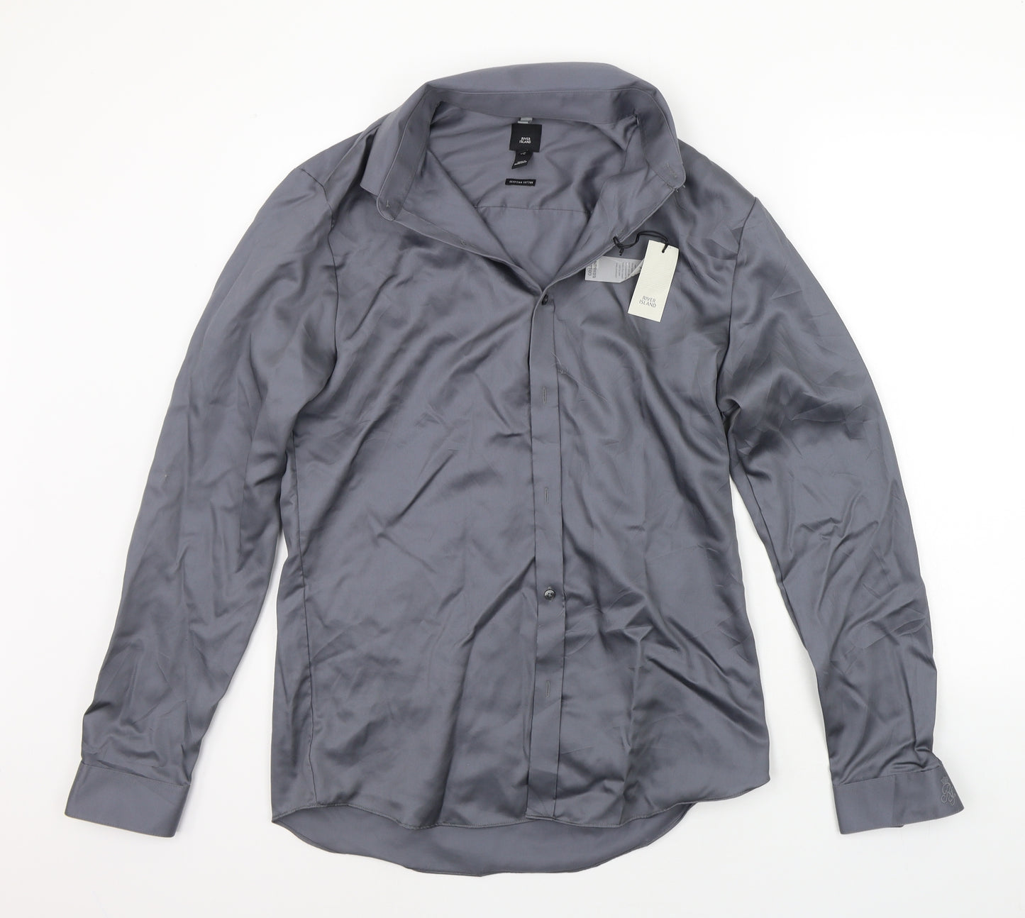 River Island Mens Grey    Button-Up Size M