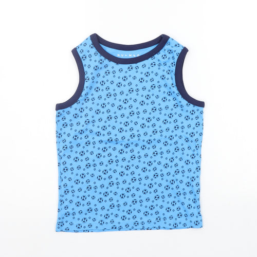 Nutmeg Boys Blue Geometric  Basic Tank Size 5-6 Years
