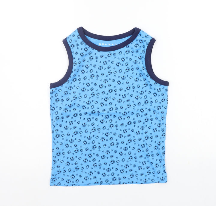 Nutmeg Boys Blue Geometric  Basic Tank Size 5-6 Years
