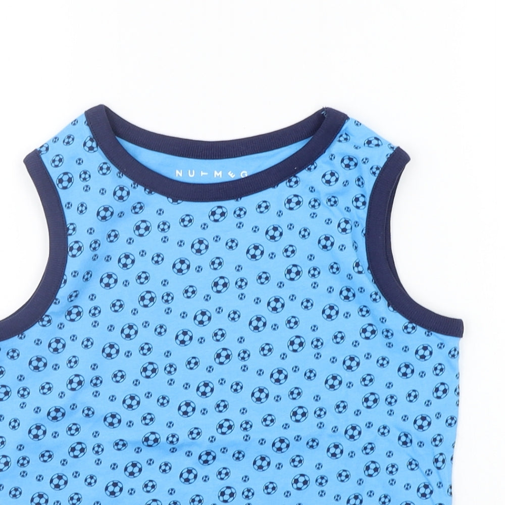 Nutmeg Boys Blue Geometric  Basic Tank Size 5-6 Years