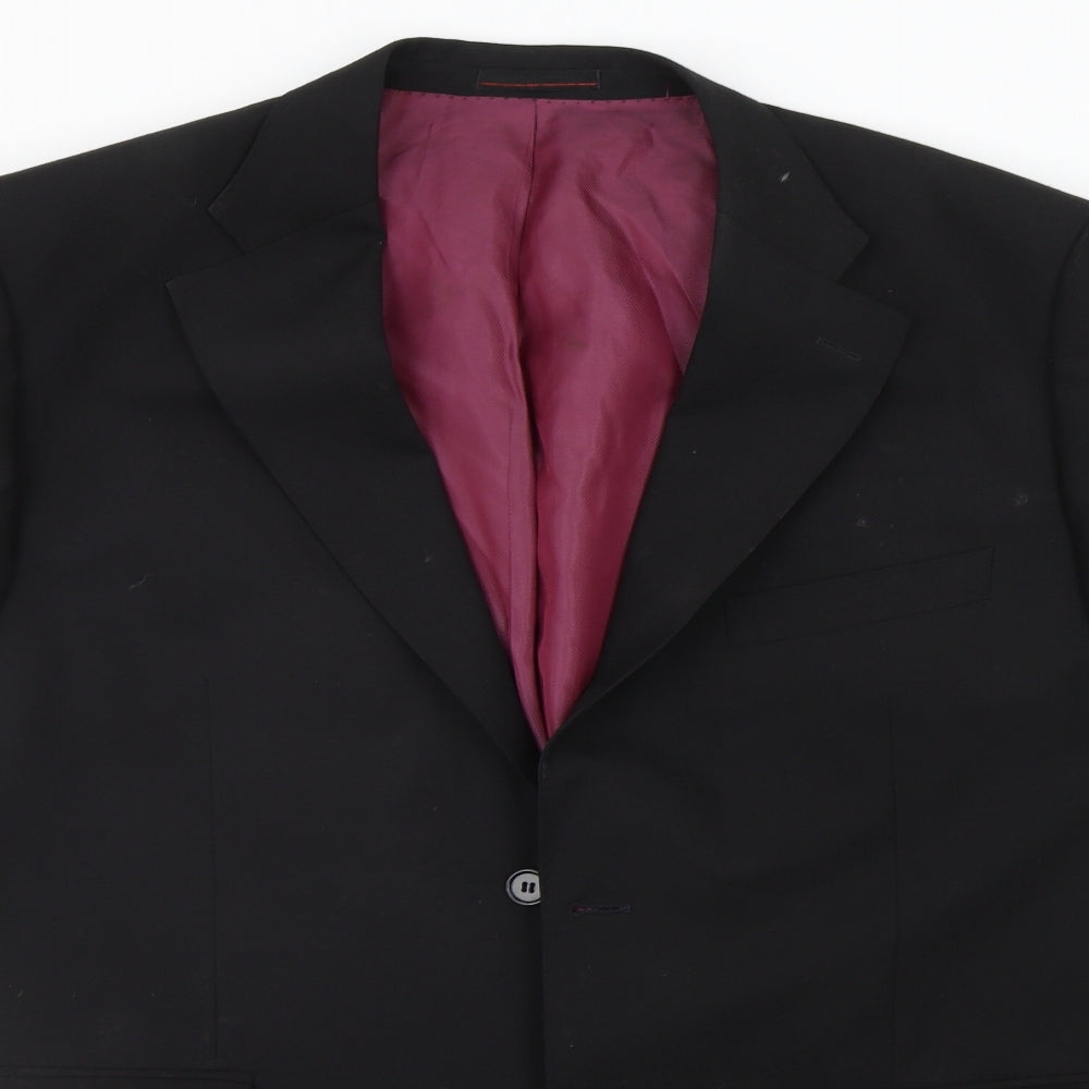 1860 Menswear Mens Black   Jacket Suit Jacket Size S