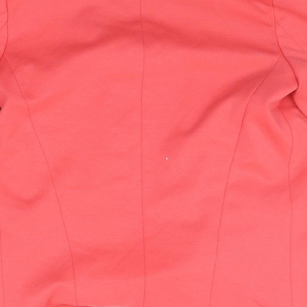 INBDUE Womens Pink Houndstooth  Jacket Blazer Size 8