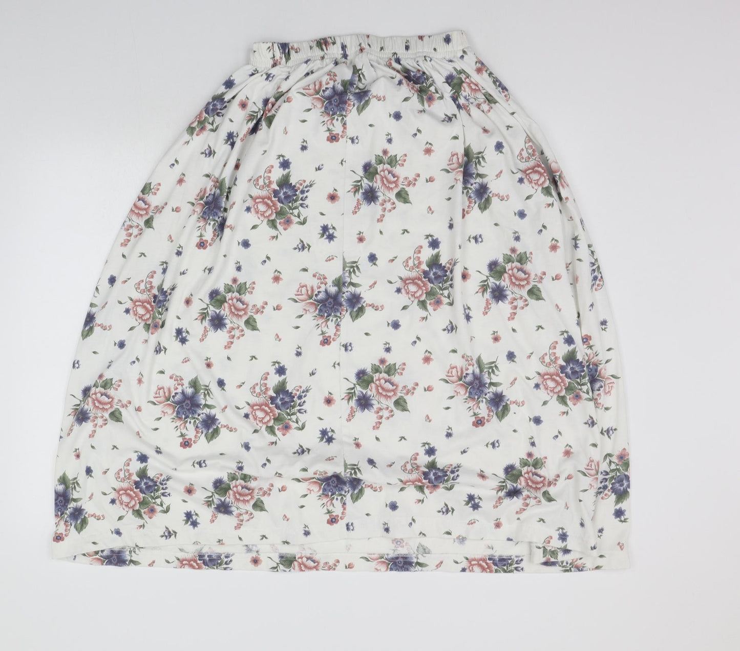 MALINO Womens White Geometric  A-Line Skirt Size M  - Elasticated Waist