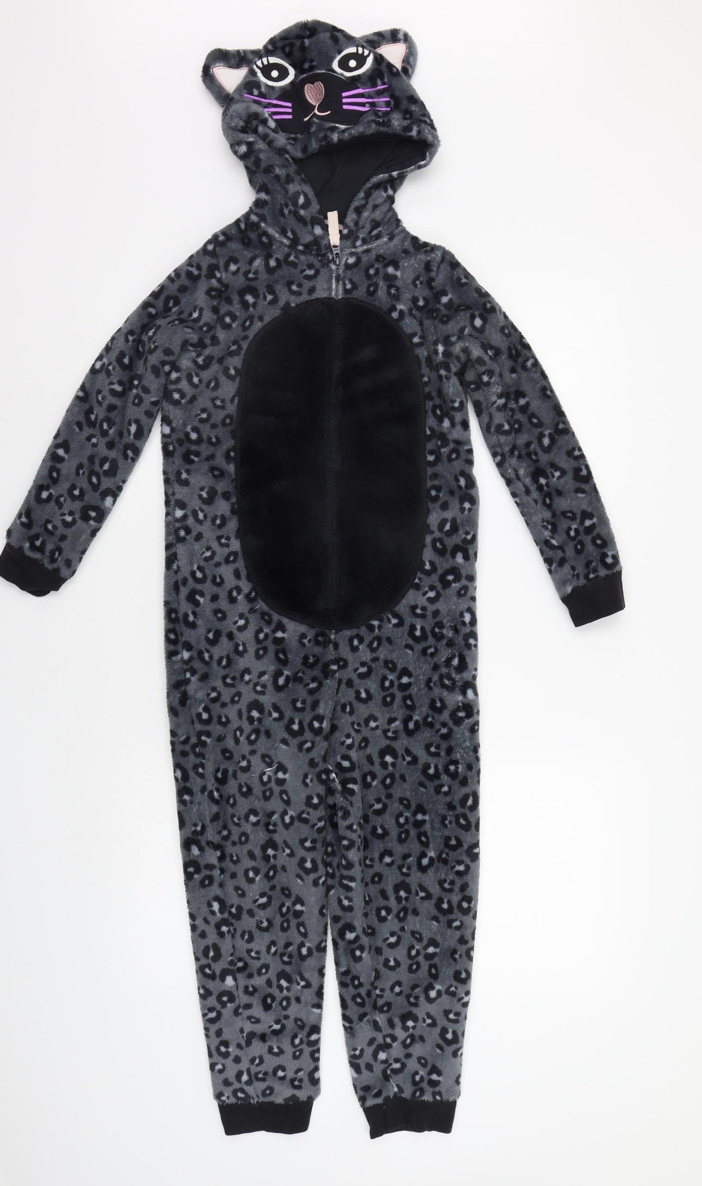 Marks and Spencer Girls Grey Animal Print  Top Bodysuit Size 7-8 Years