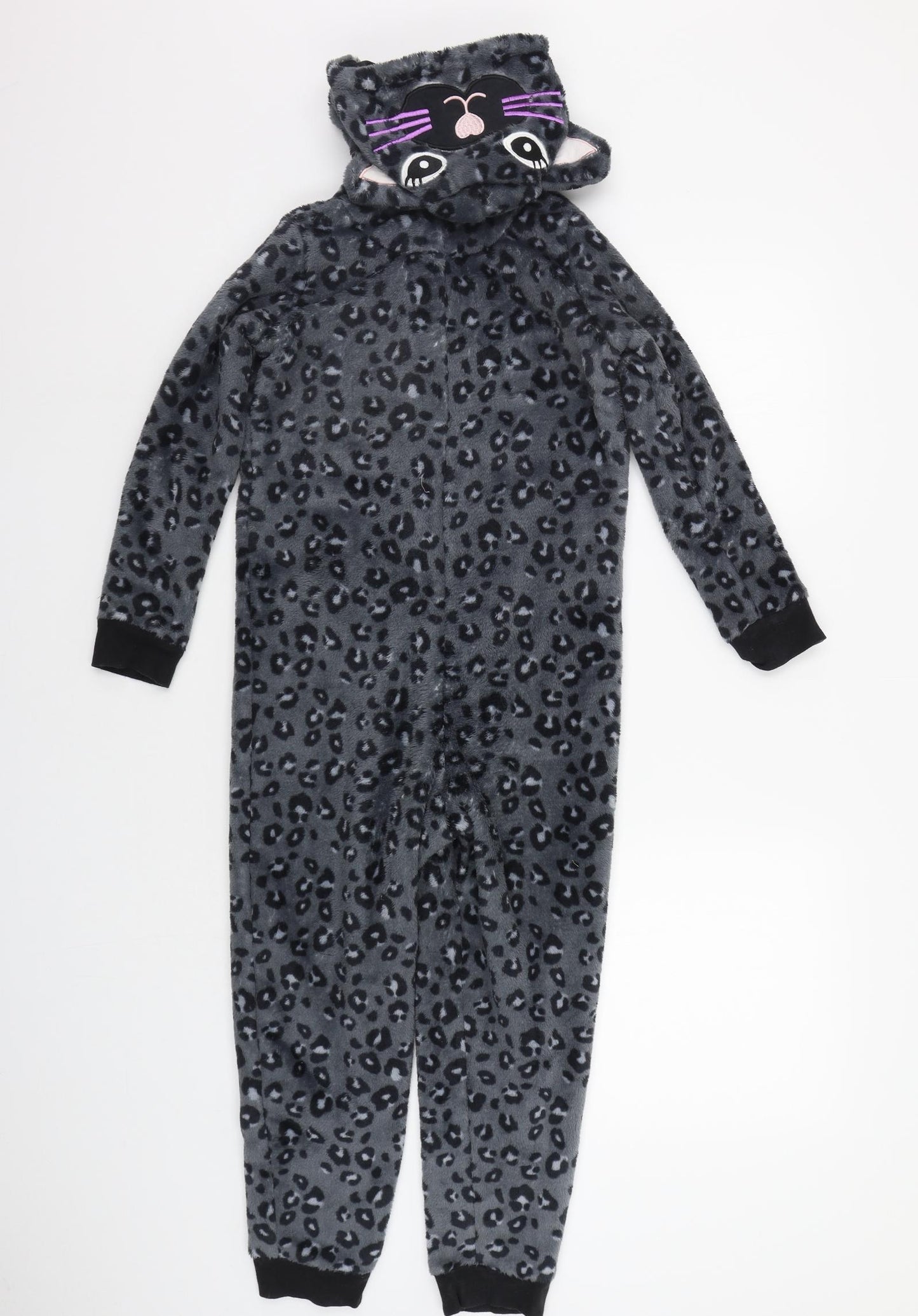 Marks and Spencer Girls Grey Animal Print  Top Bodysuit Size 7-8 Years