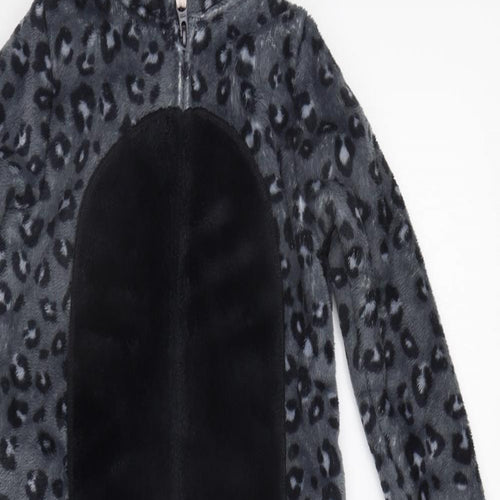 Marks and Spencer Girls Grey Animal Print  Top Bodysuit Size 7-8 Years
