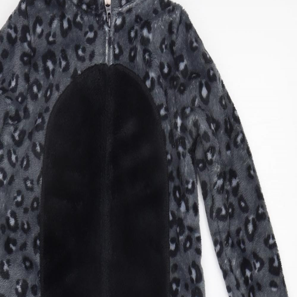 Marks and Spencer Girls Grey Animal Print  Top Bodysuit Size 7-8 Years