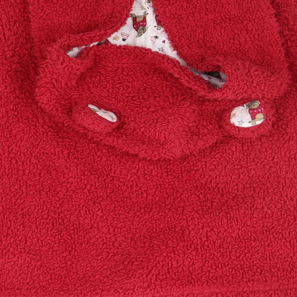 Matalan Womens Red Solid  Top Robe & Gown Set Size S