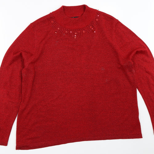 BM Womens Red   Pullover Jumper Size L