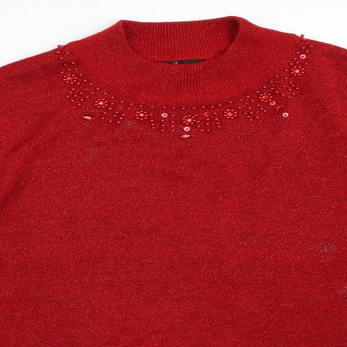 BM Womens Red   Pullover Jumper Size L
