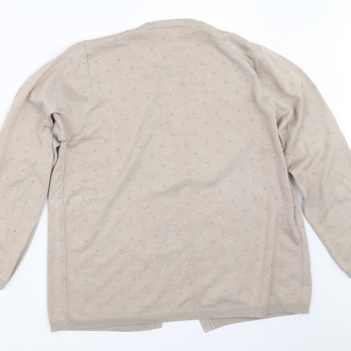 Hepburn Womens Beige   Cardigan Jumper Size M