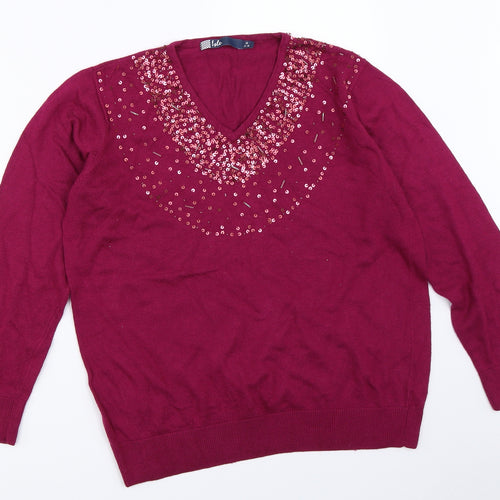 Isle Womens Purple   Pullover Jumper Size M