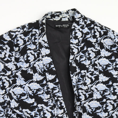 Select Womens Black Floral  Jacket  Size 14