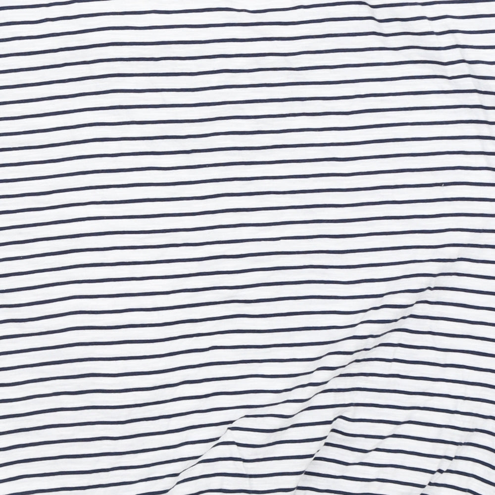 NEXT Womens White Striped  Basic T-Shirt Size 12