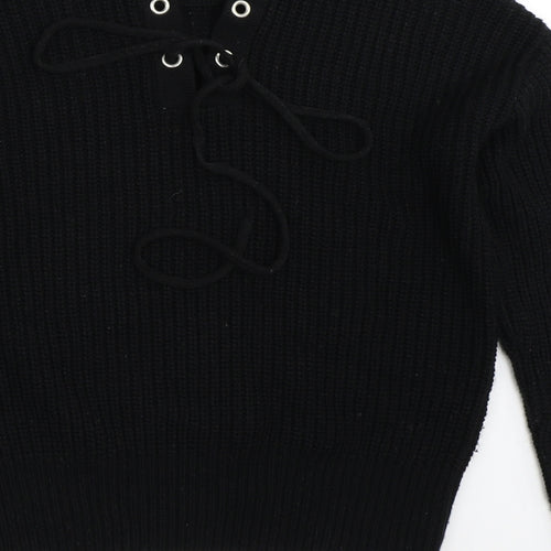 Amara Reya Womens Black   Pullover Jumper Size M
