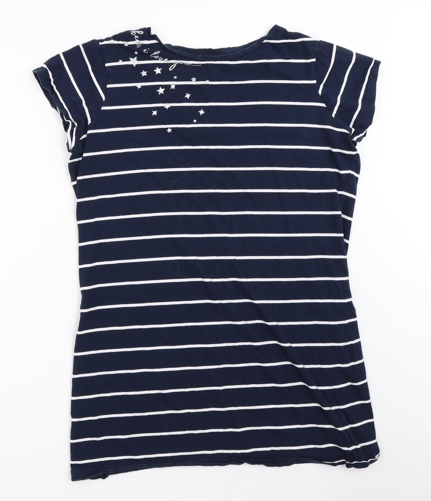 F&F Womens Blue Striped  Top Pyjama Top Size 12