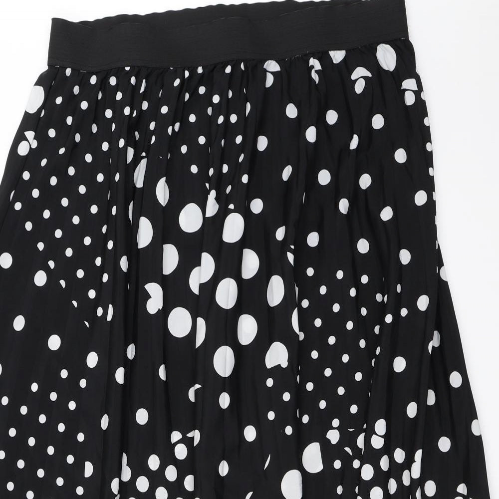 Anthology Womens Black Polka Dot  Flare Skirt Size 18