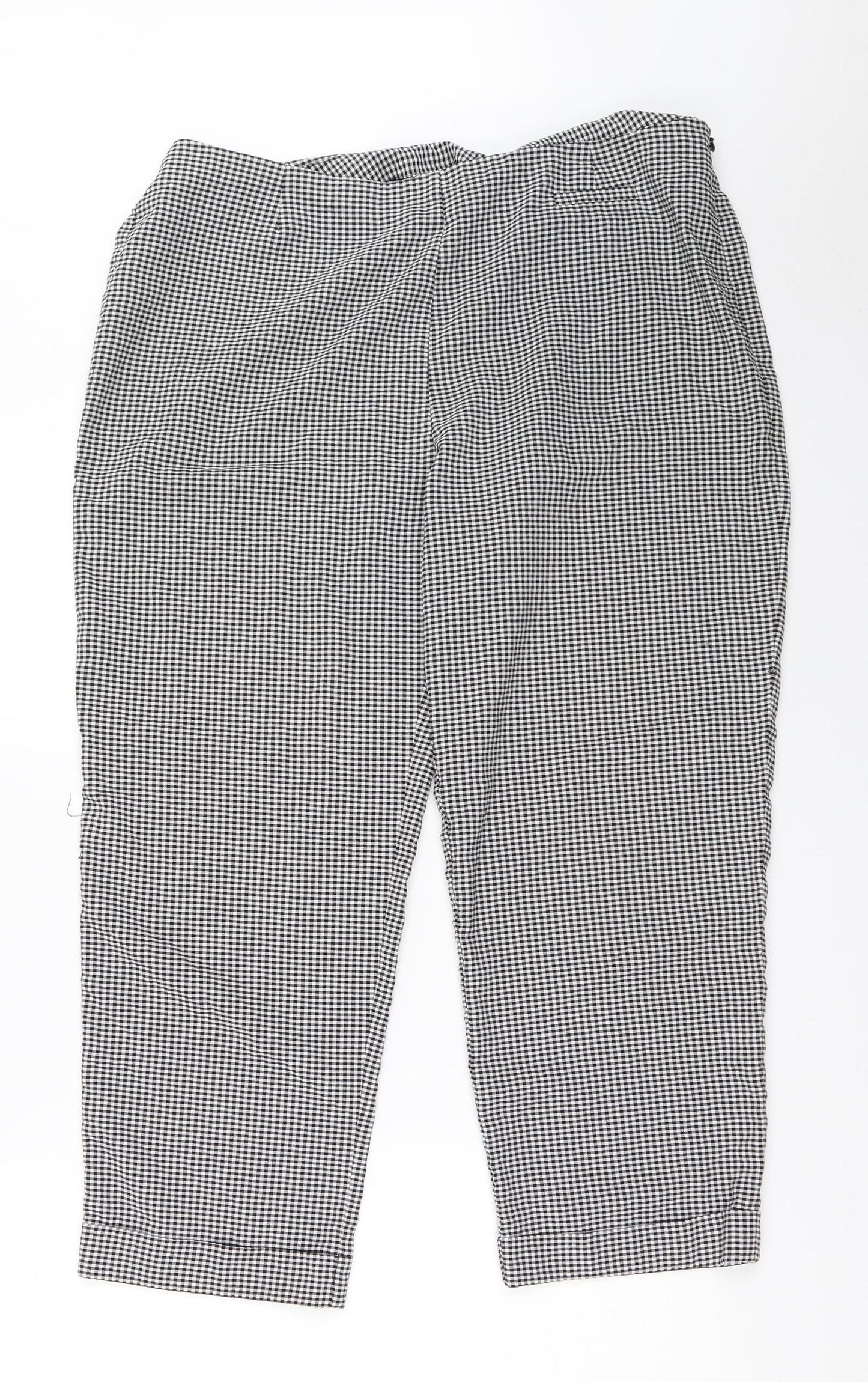 Casual Club Womens Black Check  Trousers  Size 18 L24.5 in