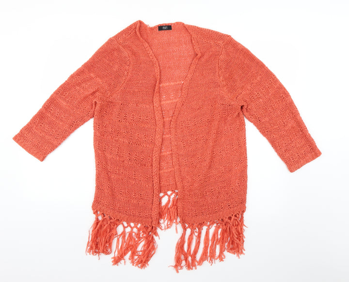 F&F Womens Orange Cardigan Jumper Size 14