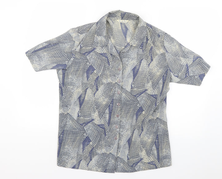 Berkertex Womens Multicoloured Geometric  Basic Button-Up Size 18