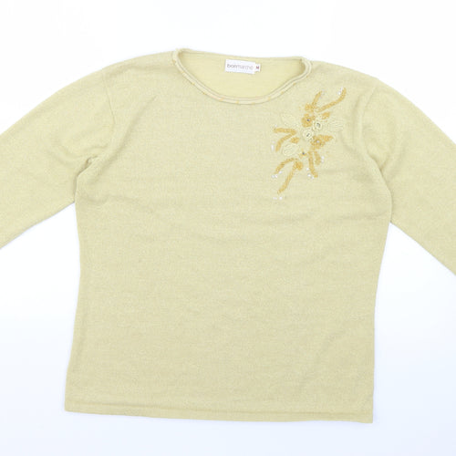 bonmarche Womens Beige Floral  Pullover Jumper Size M
