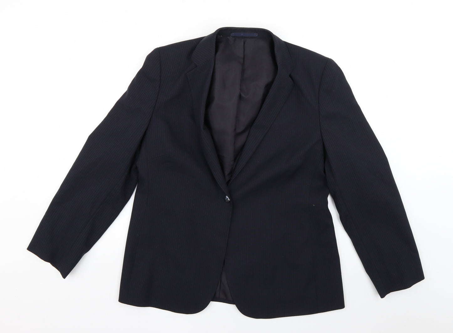 NEXT Womens Black Striped  Jacket Blazer Size 16