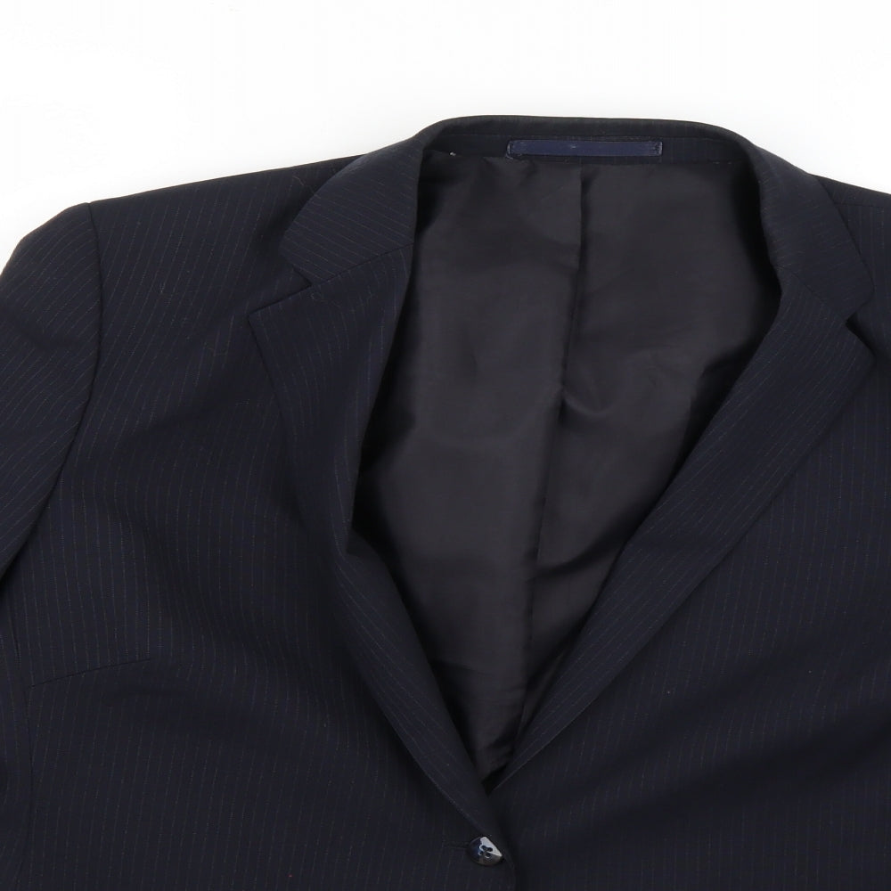 NEXT Womens Black Striped  Jacket Blazer Size 16