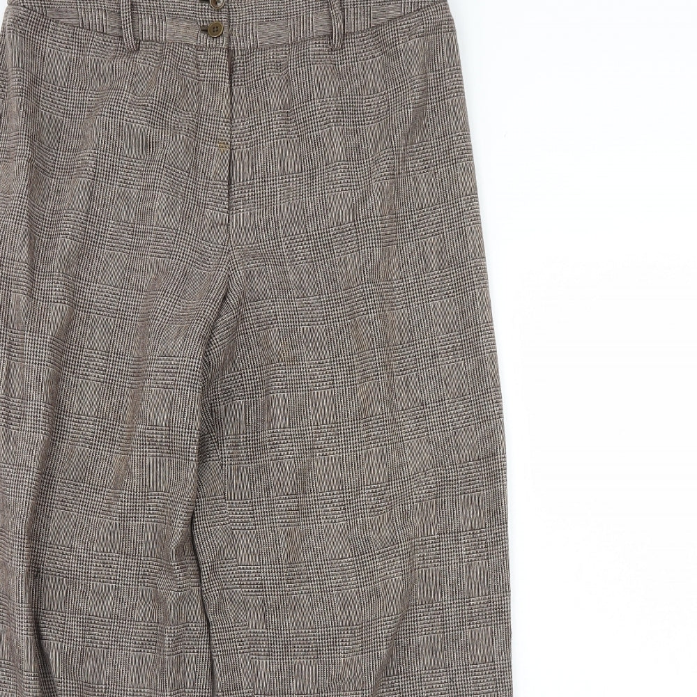 EAST Womens Brown Check  Trousers  Size 14 L30 in