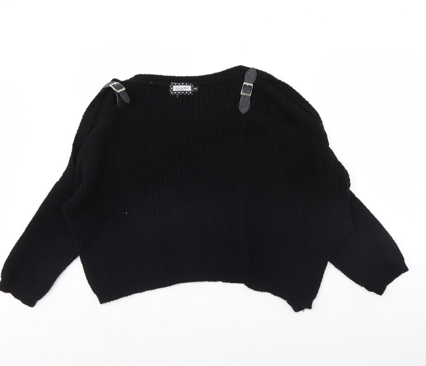 Girl In Mind Womens Black   Pullover Jumper Size M