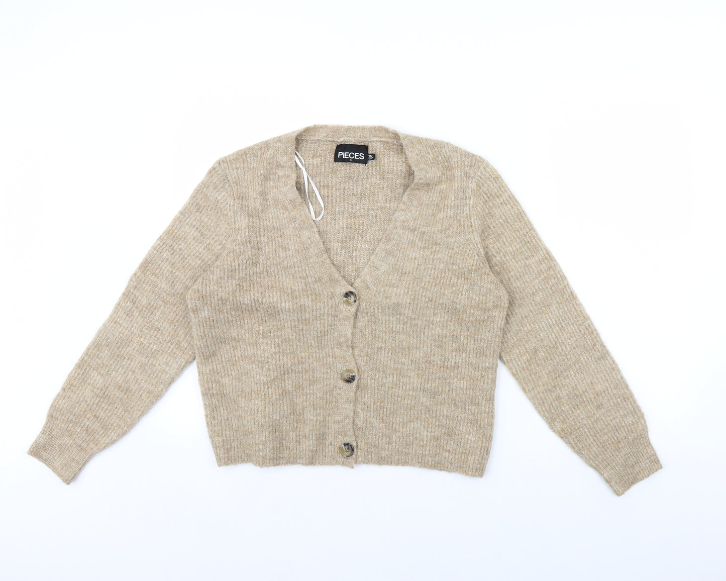 Pieces Womens Beige   Cardigan Jumper Size S