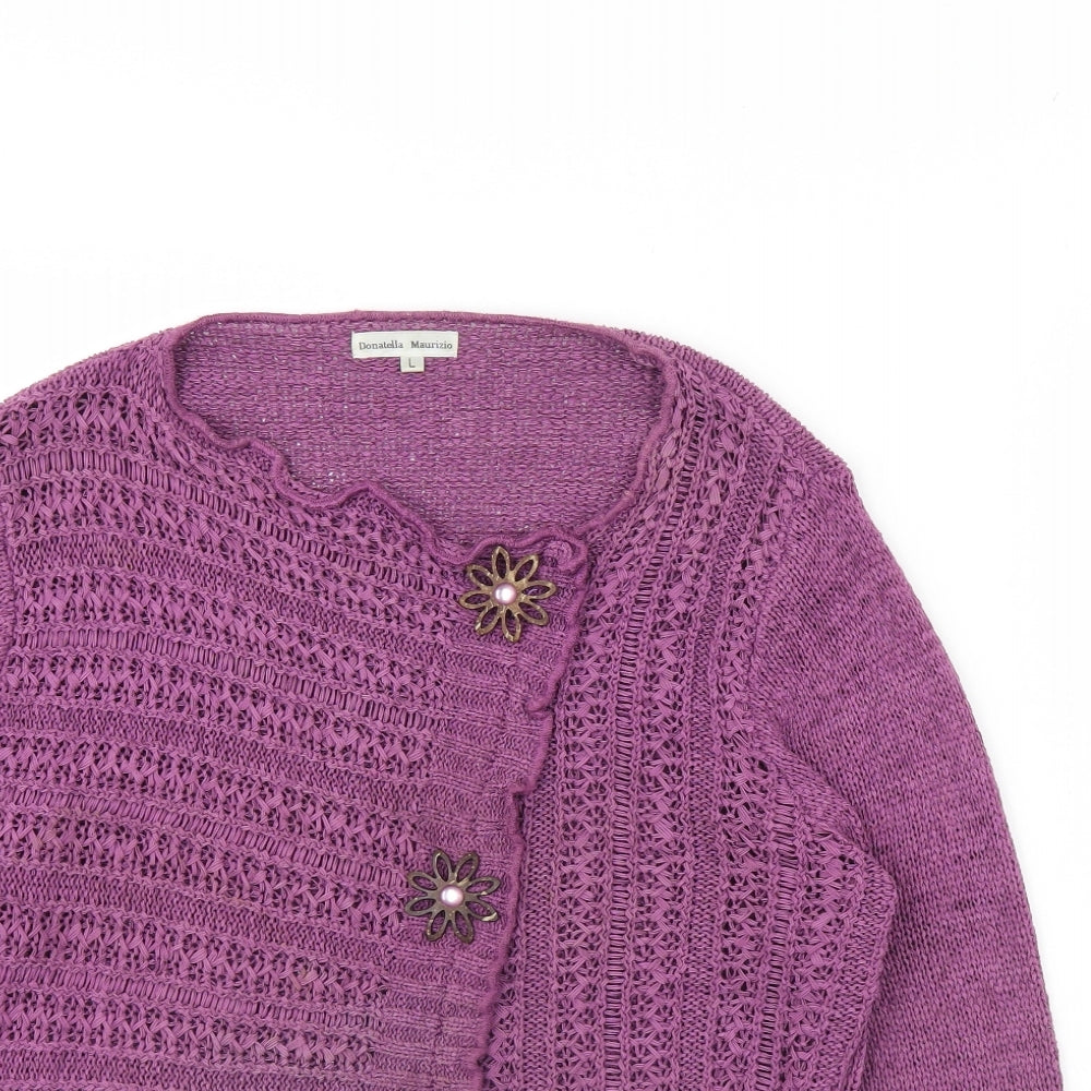 Donatella Maurizio Womens Purple   Cardigan Jumper Size L