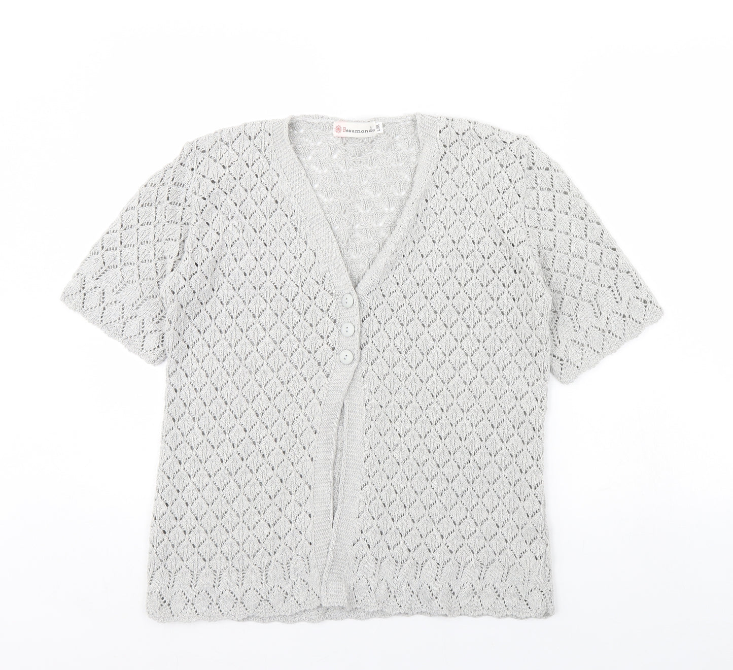 Beaumonde Womens Grey   Cardigan Jumper Size L