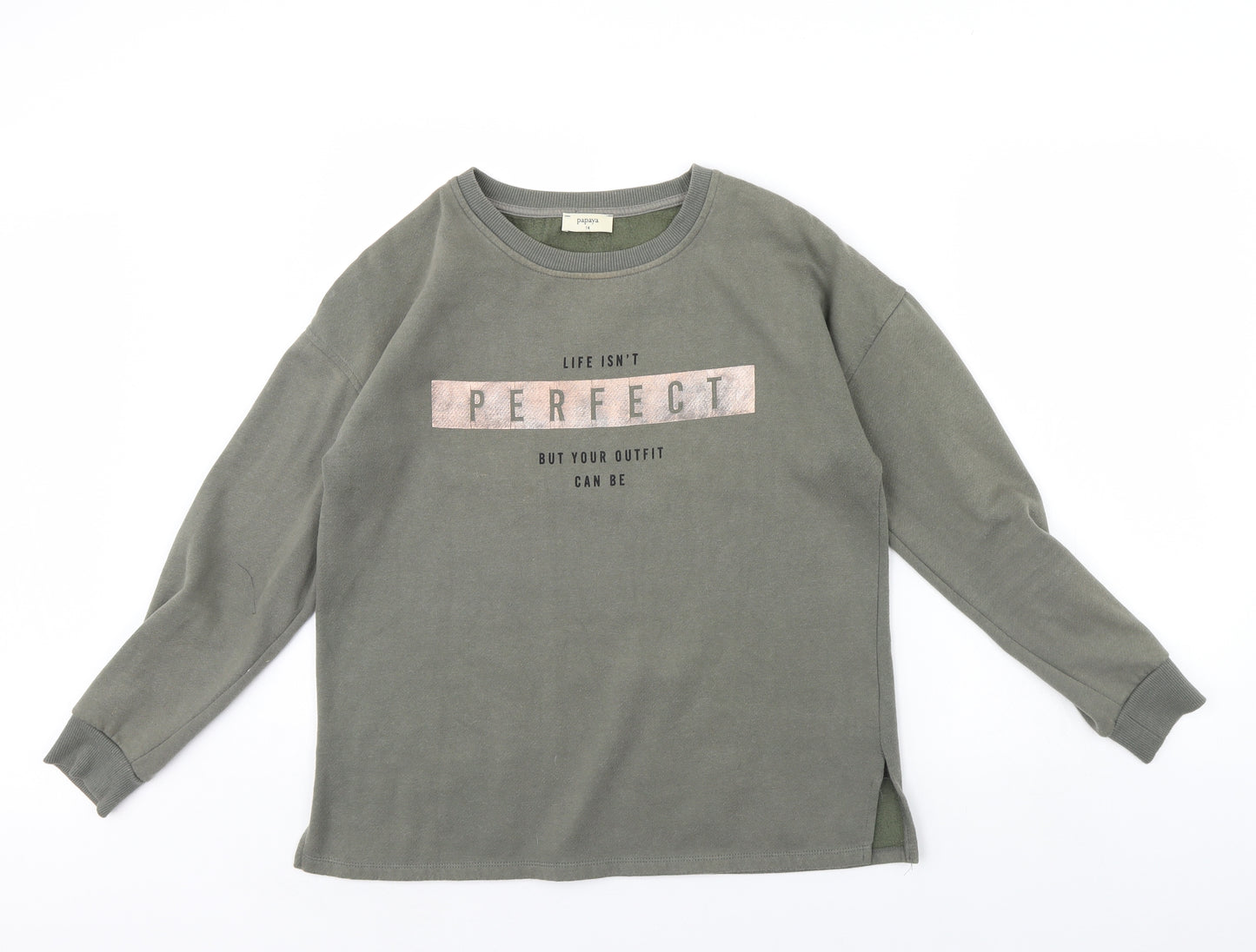 Papaya Womens Green   Pullover Jumper Size 14