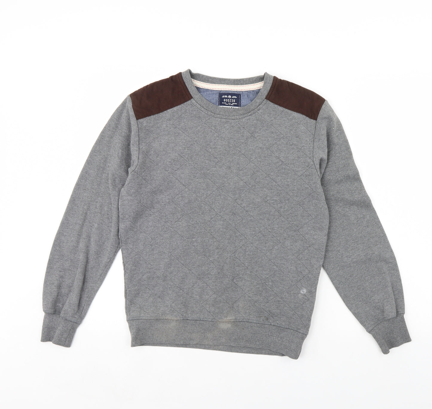 Blue Inc Mens Grey   Pullover Jumper Size XS  - Elbow pads
