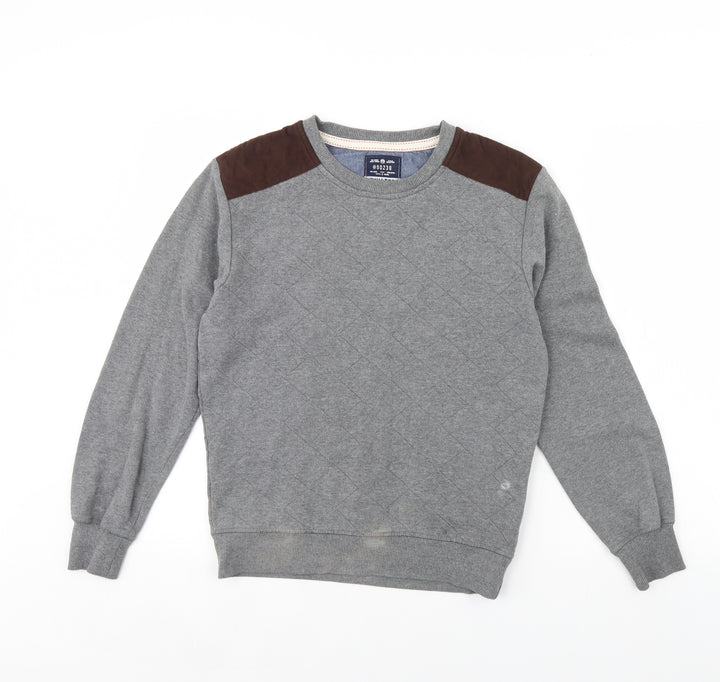 Blue Inc Mens Grey   Pullover Jumper Size XS  - Elbow pads