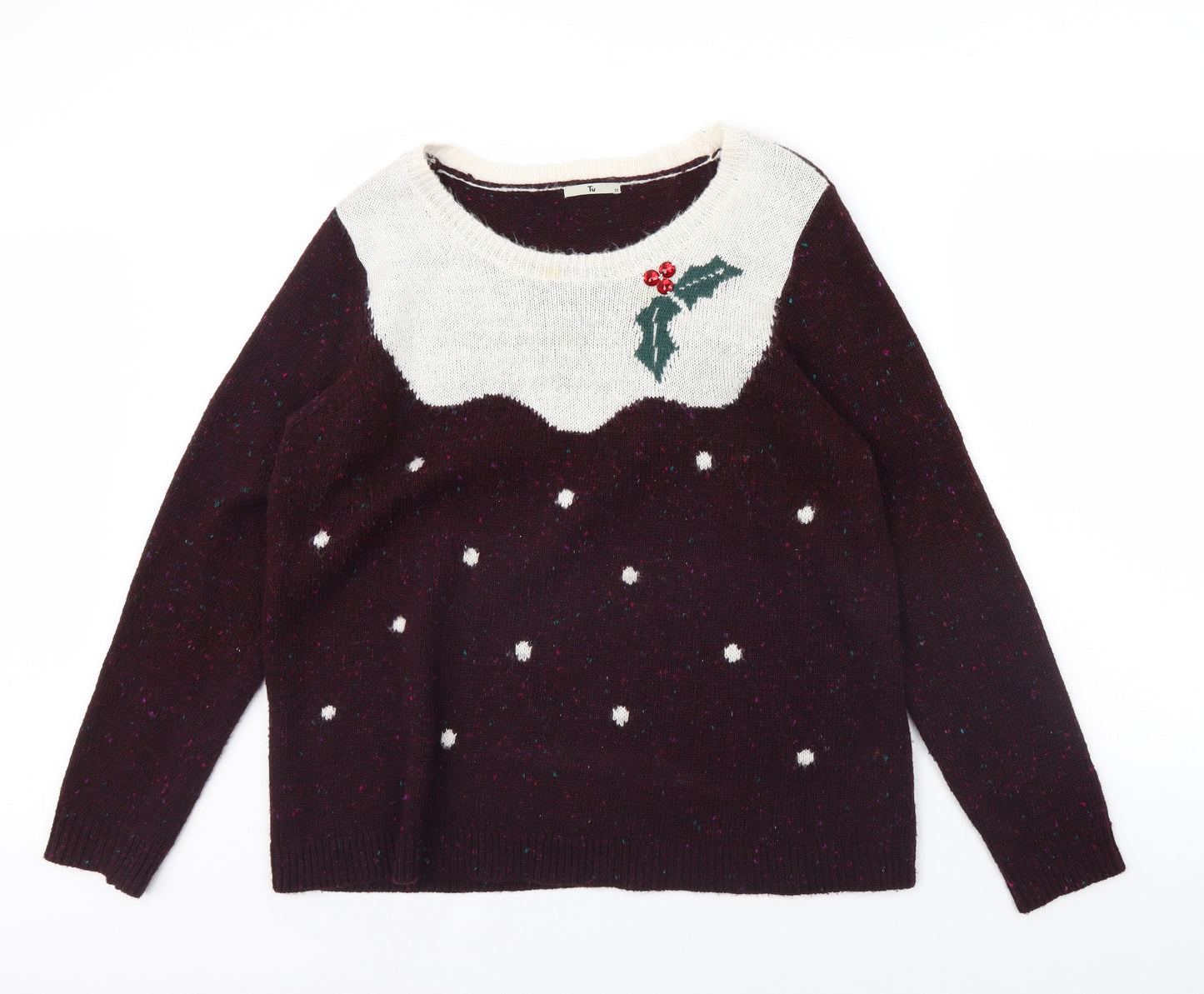 TU Womens Purple   Pullover Jumper Size 22  - Christmas jumper