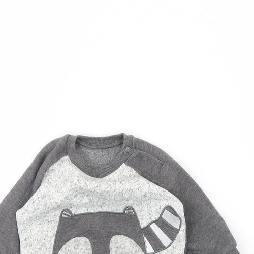 Nutmeg Baby Grey  Rayon Pullover Jumper Size 6-9 Months  - Badger