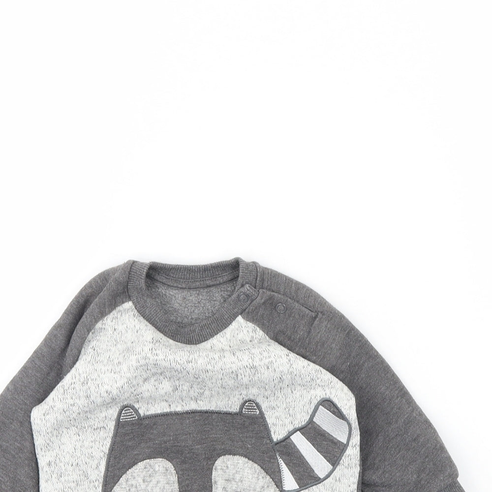 Nutmeg Baby Grey  Rayon Pullover Jumper Size 6-9 Months  - Badger