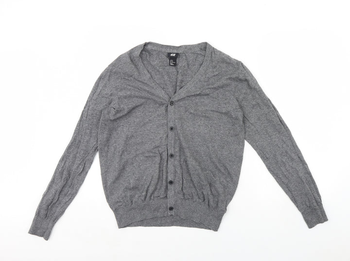H&M Womens Grey   Cardigan Jumper Size M