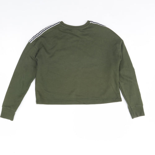 Preworn Girls Green   Pullover Jumper Size 11 Years  - Emoji