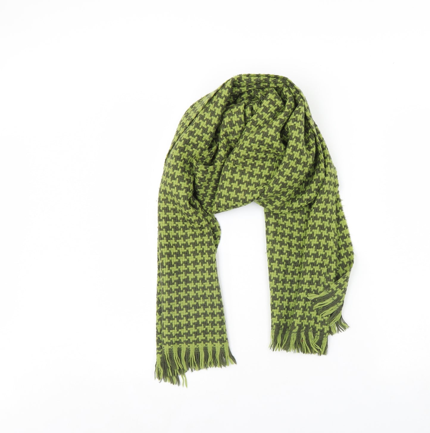 Preworn Womens Green Herringbone   Scarf
