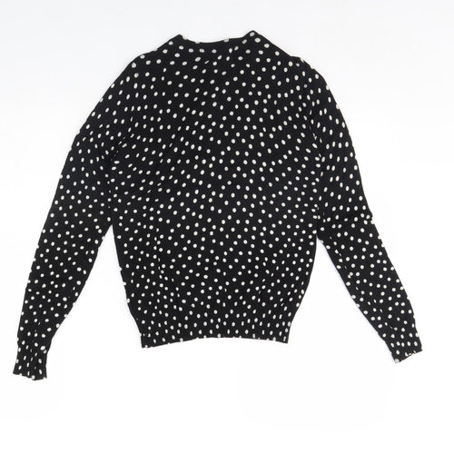 M&S Womens Black Polka Dot  Cardigan Jumper Size 10